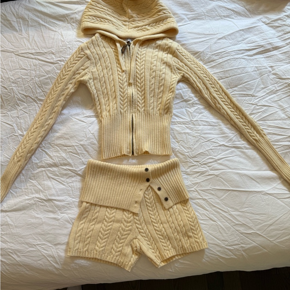 Frankie's Bikinis Ivory Knit Sweater SET